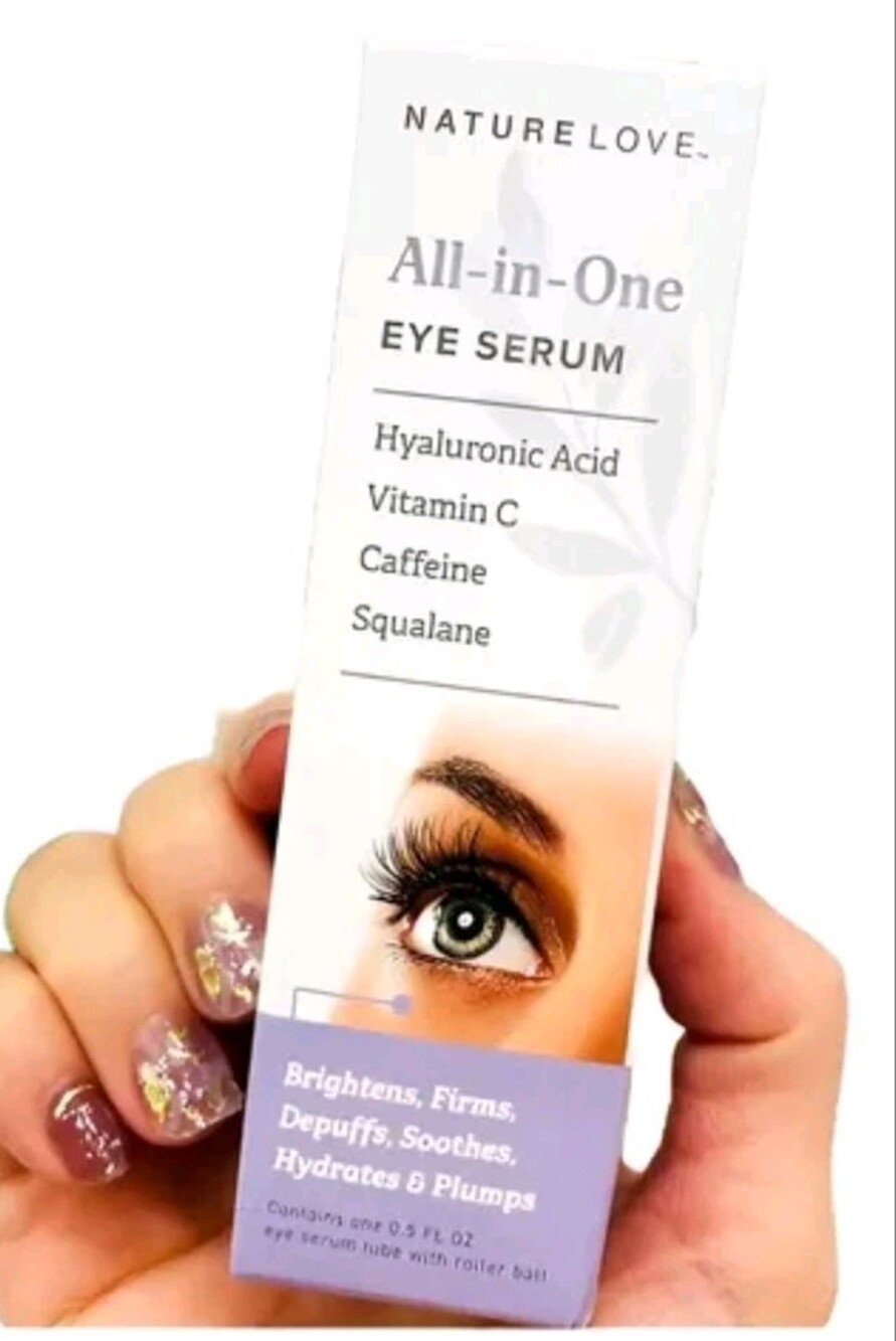 NatureLove All In One Eye Serum Caffeine Vit C Hyalur Acid & Squalane Rollerball